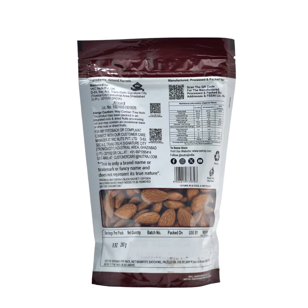 California almond Kernels Nutraj