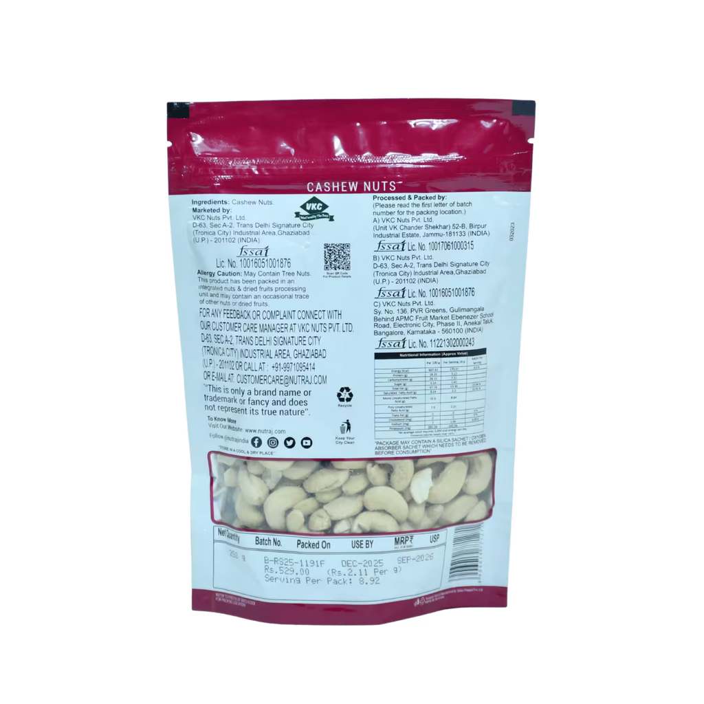 Cashew Nuts Nutraj White