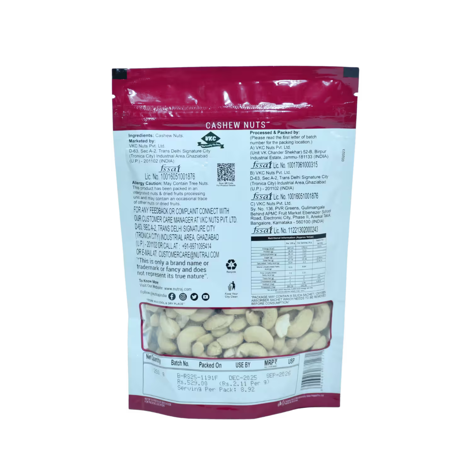 Cashew Nuts Nutraj White