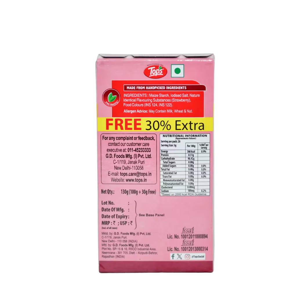 Custard Powder Strawberry Flavour Tops