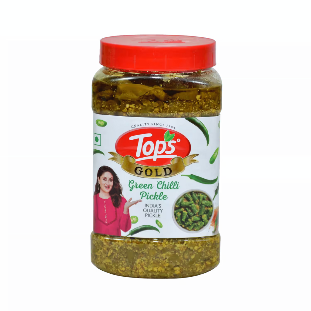 Gold Green Chilli Pickle Tops