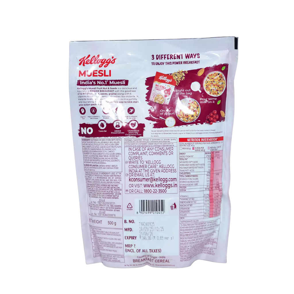 Muesli Fruit Nut and Seeds Kelloggs