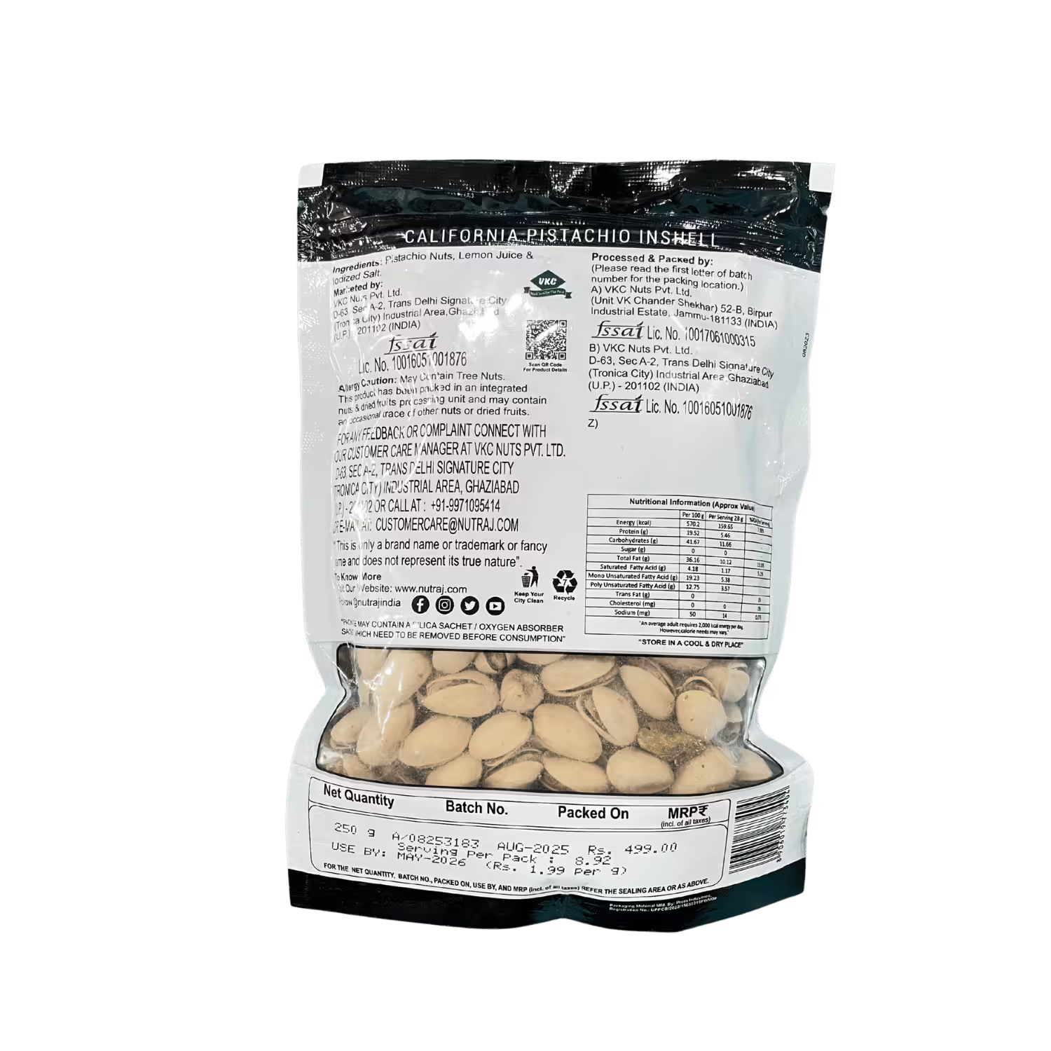 Pistachio inshell California Nutraj