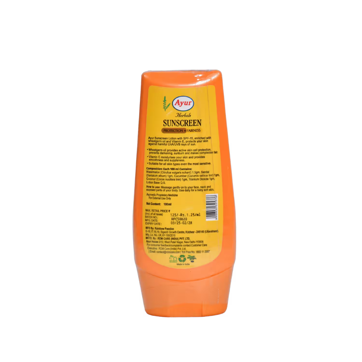 Sunscreen Ayur Herbals SPF 15
