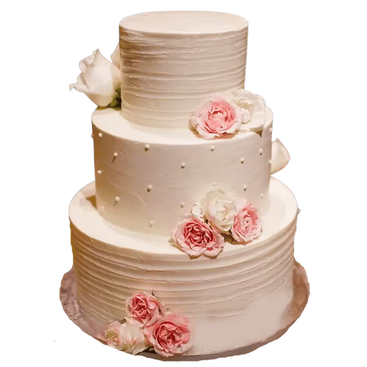 Tier Floral Christian Wedding Cake